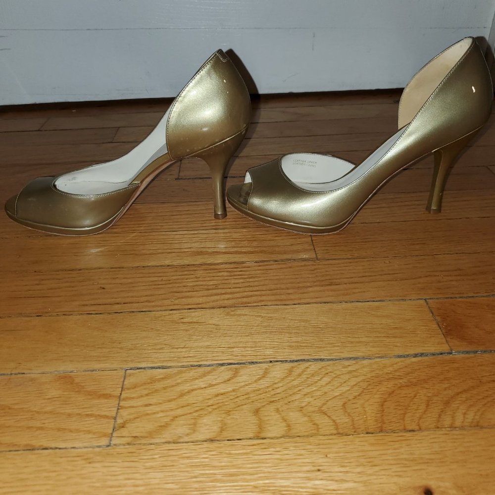 Via Spiga Gold open toe pumps - Picture 2 of 6